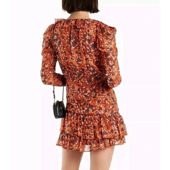 NWOT $595 Ulla Johnson Cecily Mini Dress Women's Poppy Rust Orange Size 6 - Picture 2 of 9